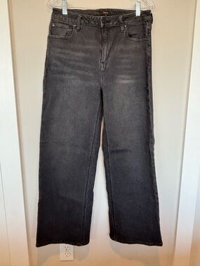 Quince Wide-Leg High-Rise Jeans - Washed Black